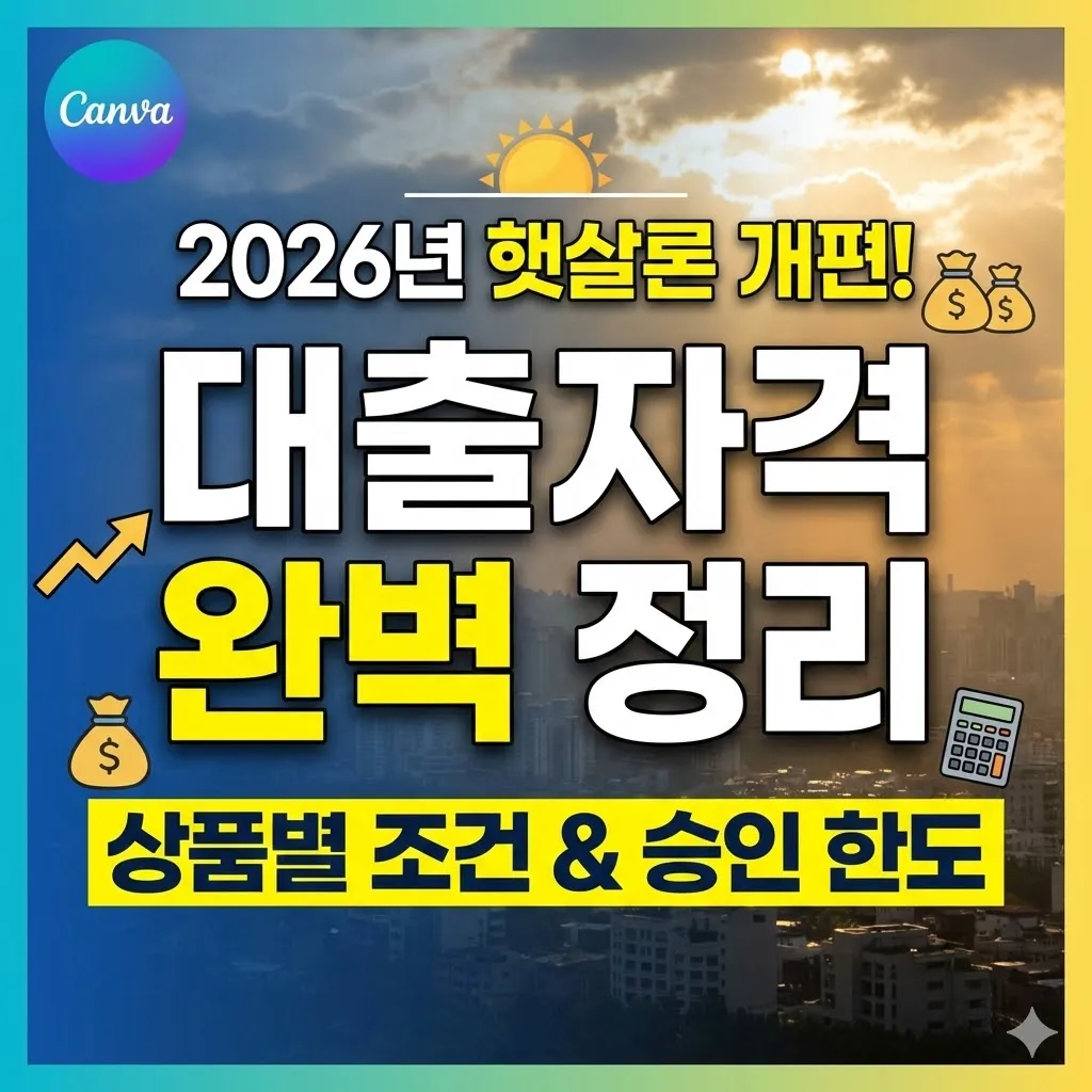 햇살론 대출자격, 2026년 개편된 상품별 조건 및 승인 한도 총정리