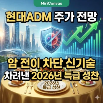 현대ADM 주가 전망 암 전이 차단 신기술로 차려낸 2026년 특급 성찬