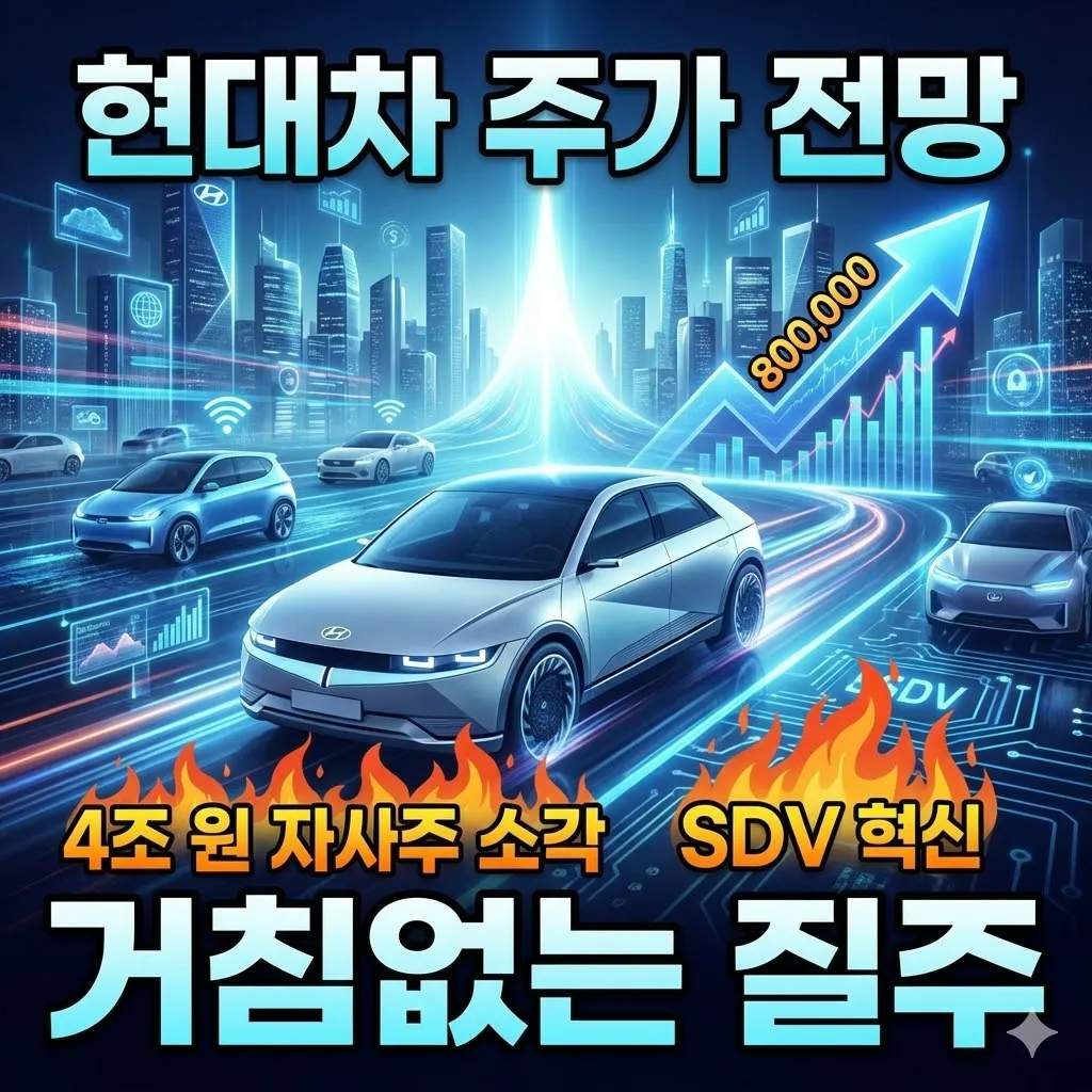 현대차 주가 전망, 4조 원 자사주 소각과 SDV 혁신, 80만 원 고지를 향한 거침없는 질주