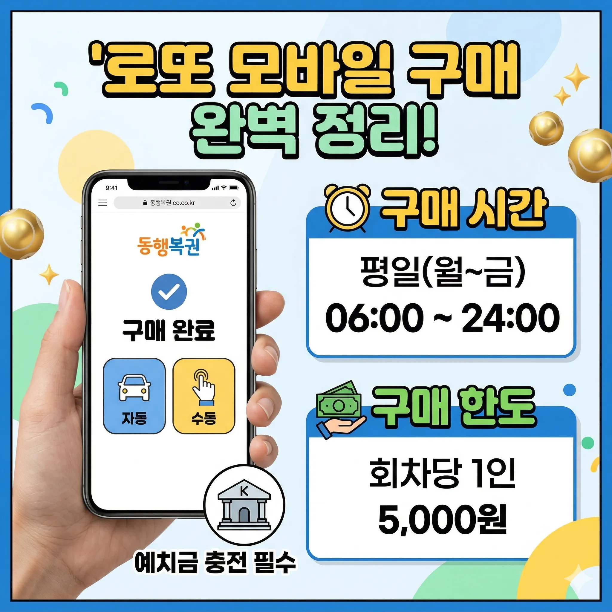 로또 모바일 구매방법 시간 및 한도 정리 - 박대리의 소소한일상