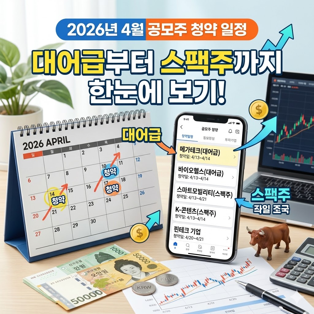 2026년 4월 공모주 청약일정 대어급 종목부터 스팩주까지 한눈에 보기