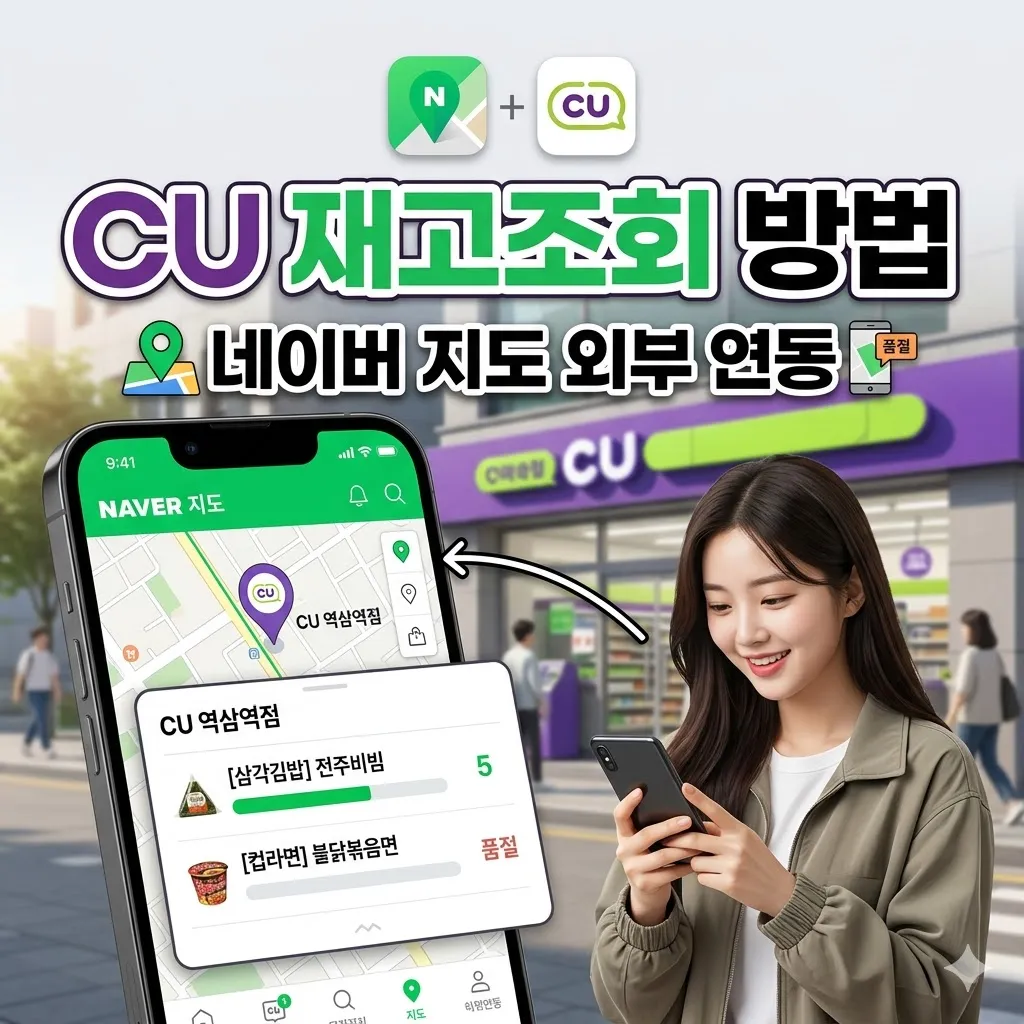 CU편의점 재고조회 외부 연동 네이버 지도 확인 방법
