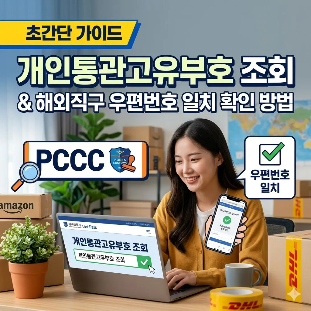 개인통관고유부호 조회 및 해외직구 우편번호 일치 확인 방법