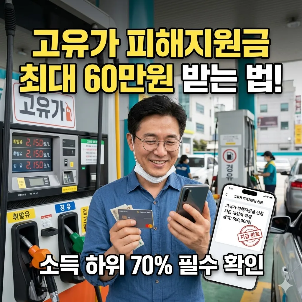 고유가 피해지원금 최대 60만원 받는 법: 소득 하위 70% 확인