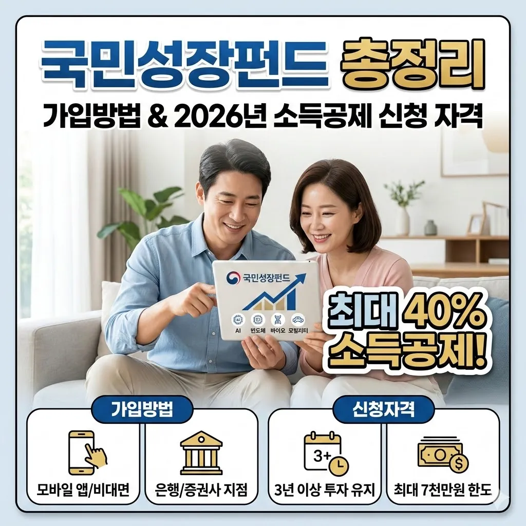 국민성장펀드 가입방법 및 2026년 40% 소득공제 신청 자격 총정리