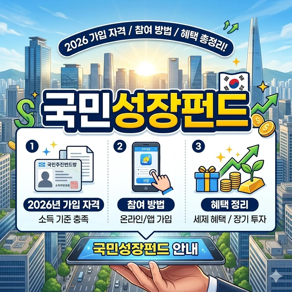 국민성장펀드 참여방법 및 2026년 가입 자격 혜택 정리