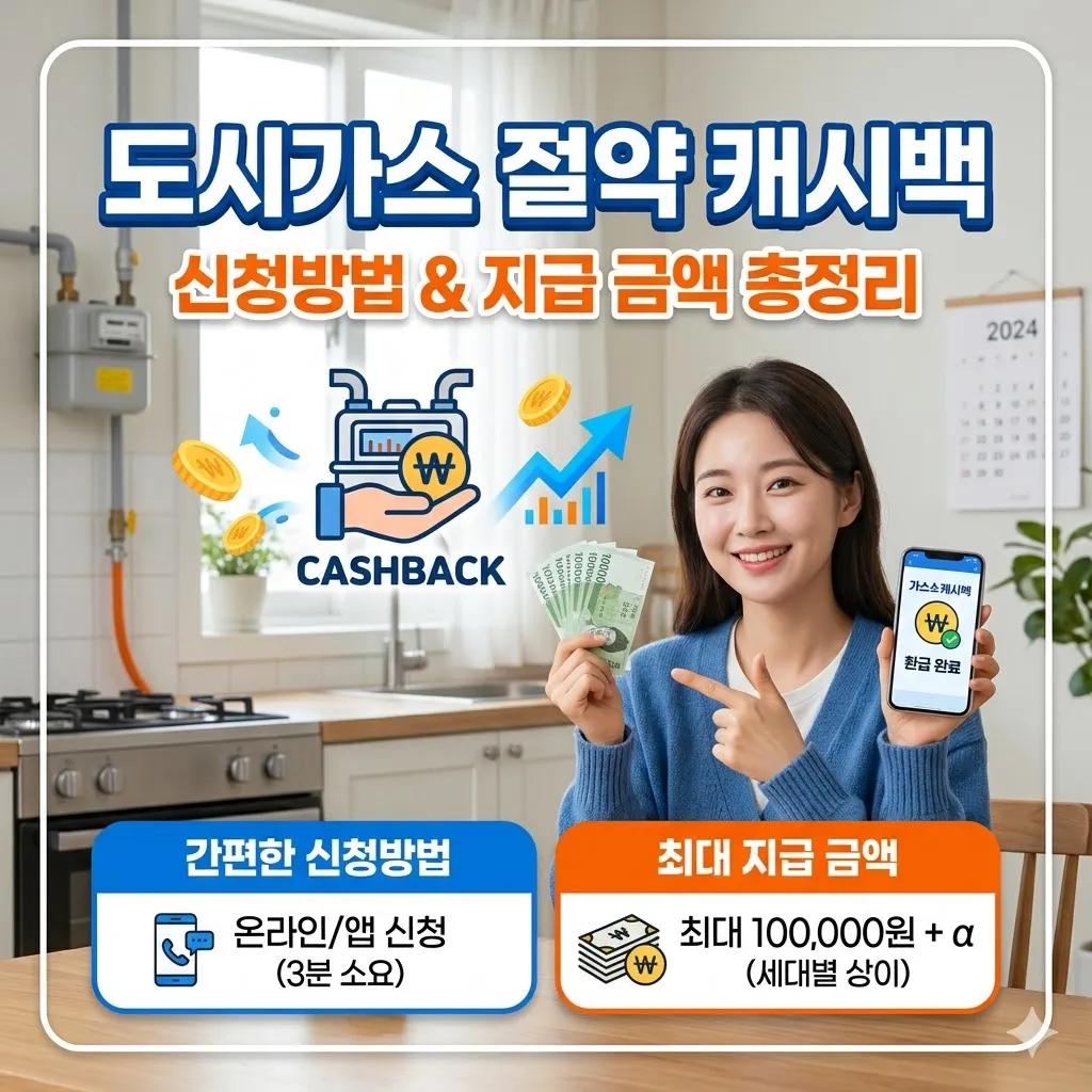 도시가스 절약 캐시백 신청방법 및 지급 금액 정리