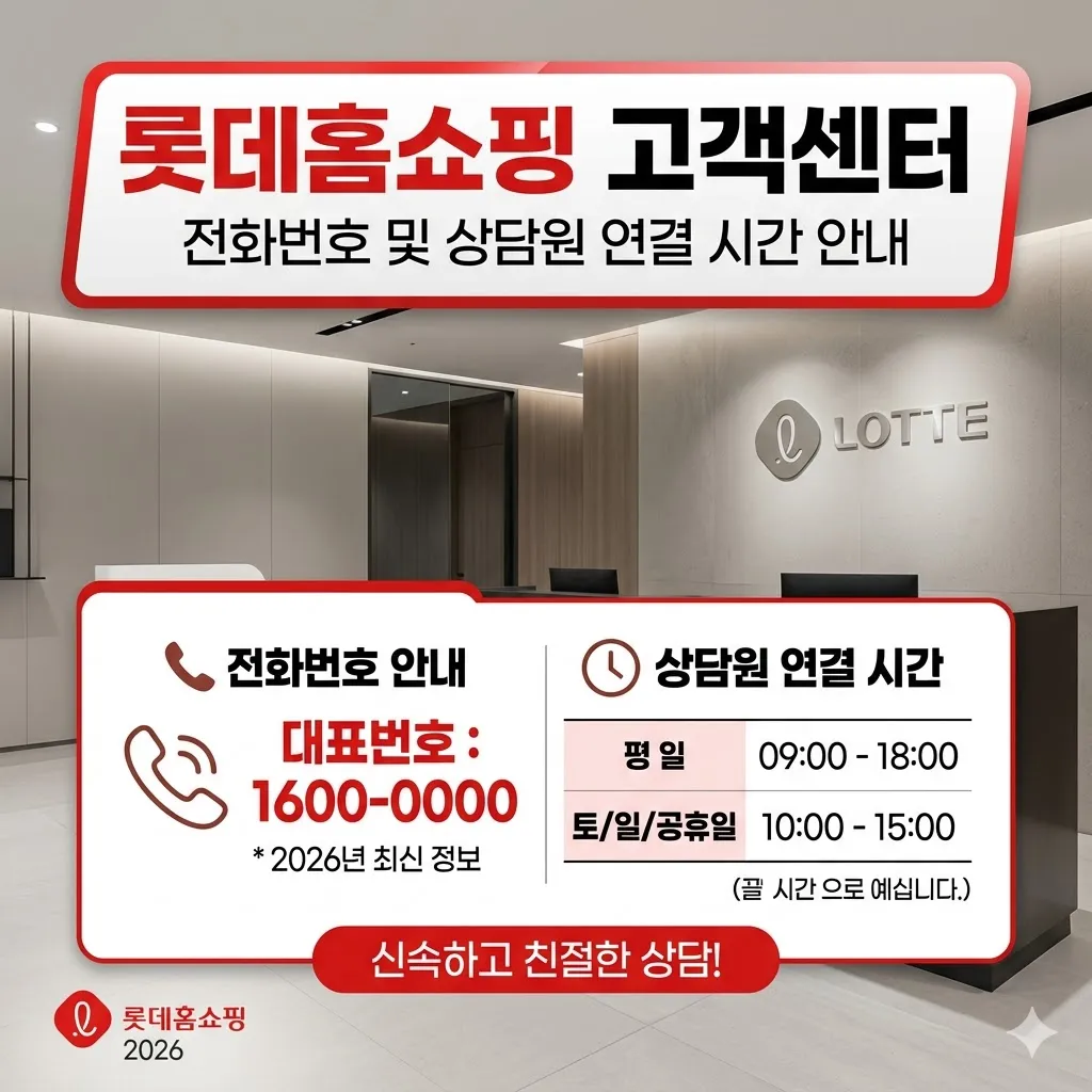 롯데홈쇼핑 고객센터 전화번호 및 상담원 연결 시간(2026년)