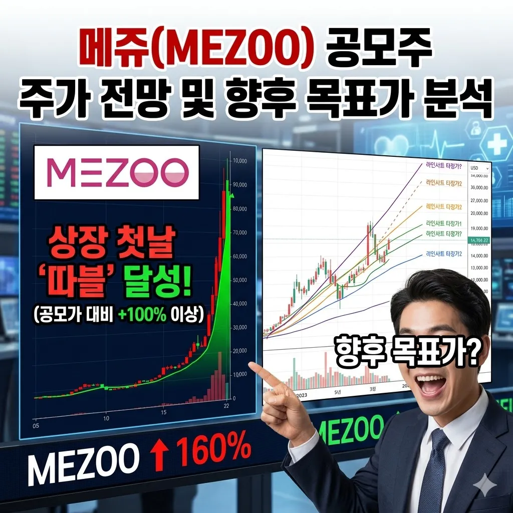 메쥬 공모주 주가 전망 상장 첫날 따블 달성 및 향후 목표가 분석