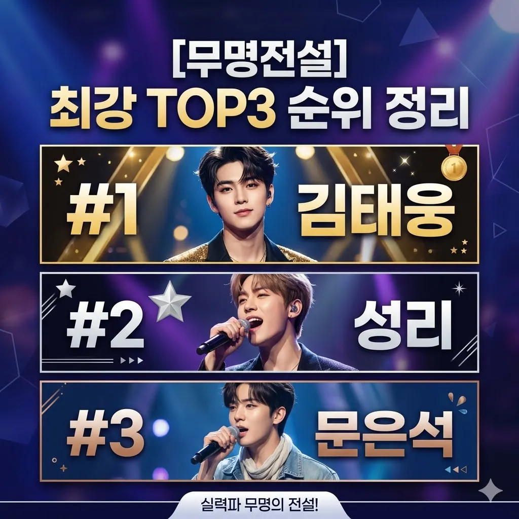 무명전설 참가자 TOP3 김태웅 성리 문은석 순위 정리