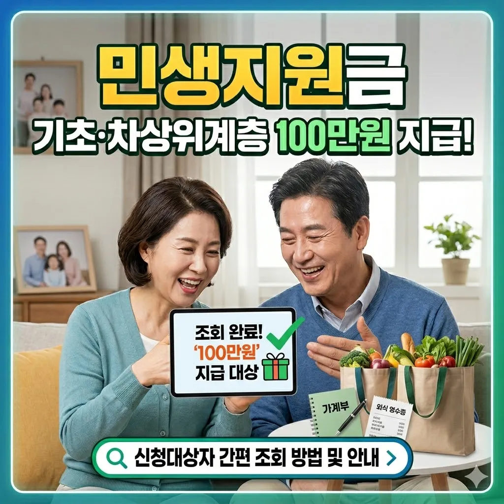 민생지원금 신청대상자 조회 방법 및 기초수급자 차상위계층 100만원 지급 안내