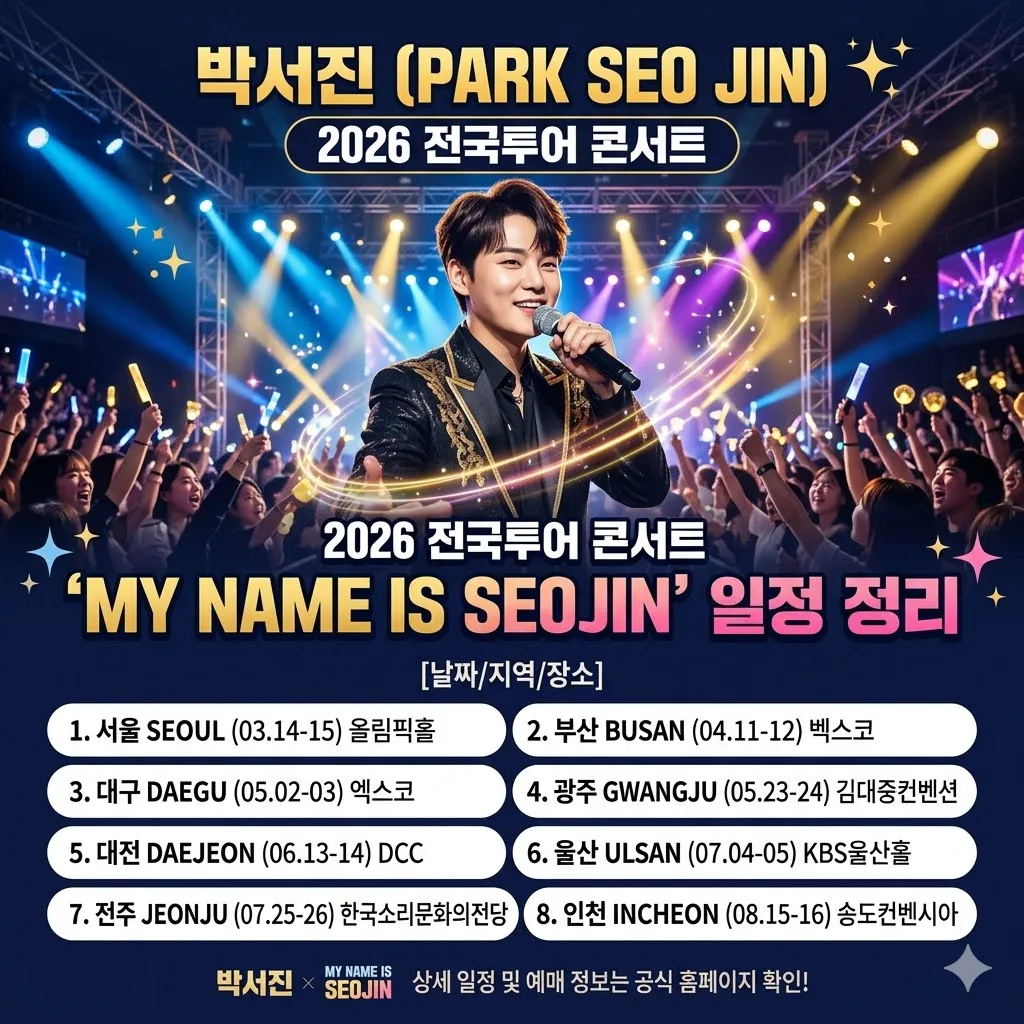 박서진 전국투어 콘서트 'MY NAME IS SEOJIN' 2026 일정 정리