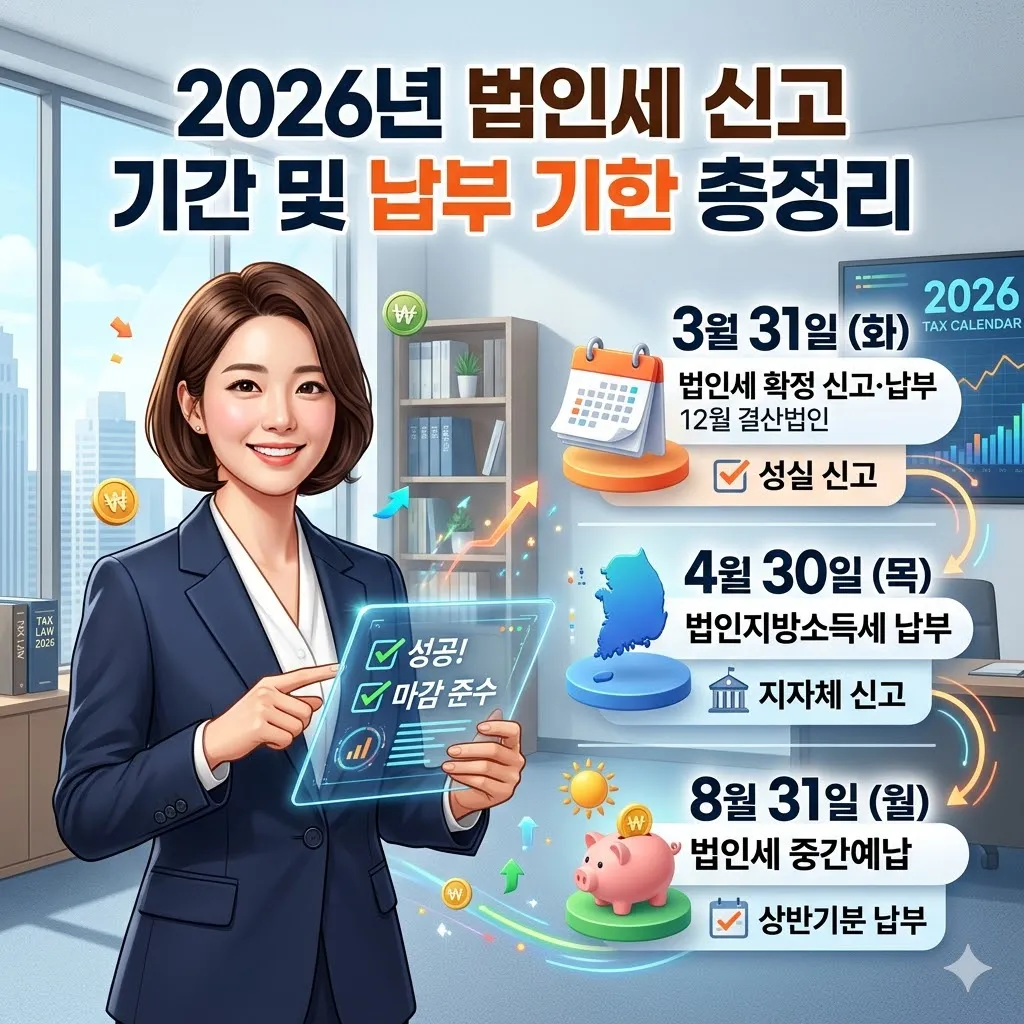 법인세 신고 기간 및 납부 기한 총정리(2026년)