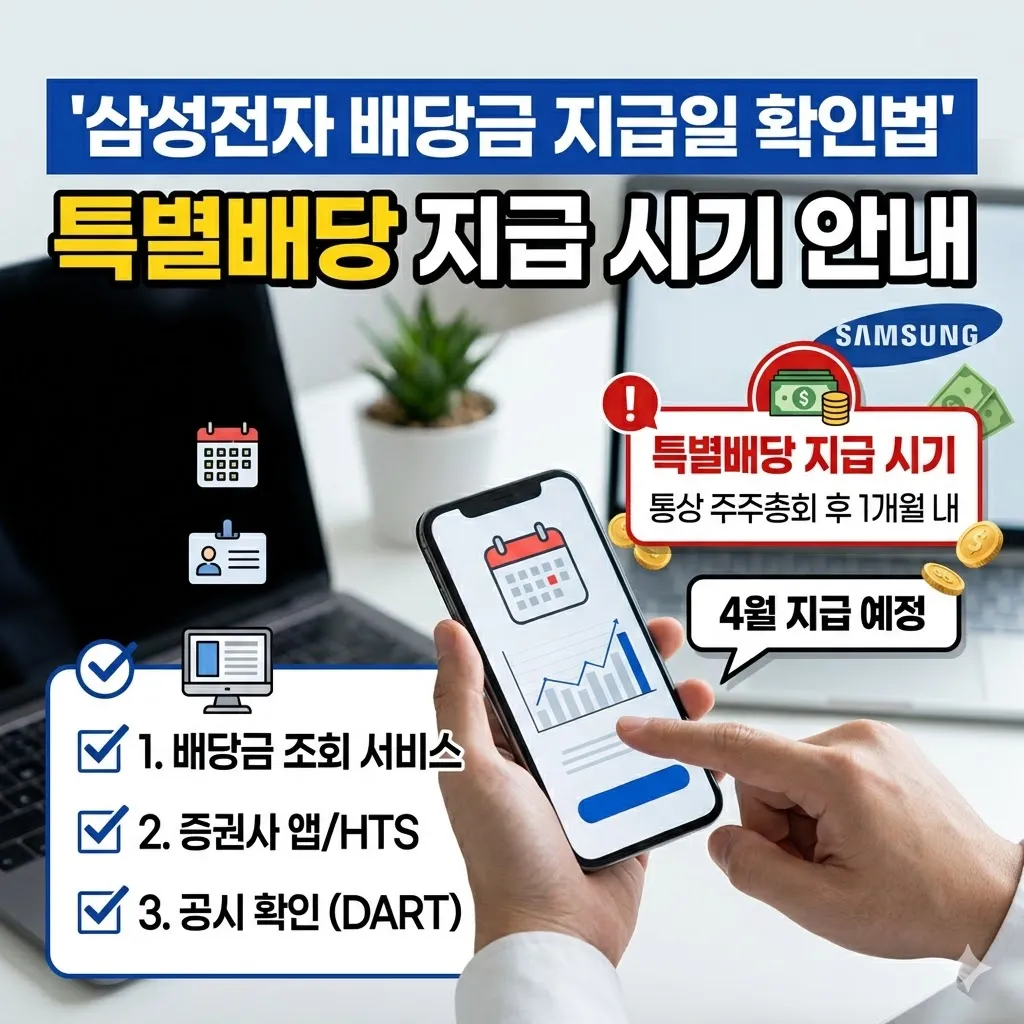 삼성전자 배당금 지급일 확인 방법과 특별배당 지급 시기 안내