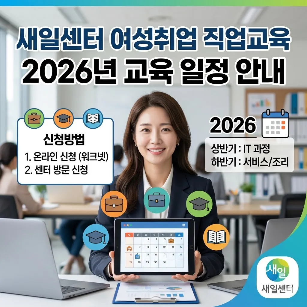 새일센터 여성취업 직업교육 신청방법 및 2026년 교육 일정 안내