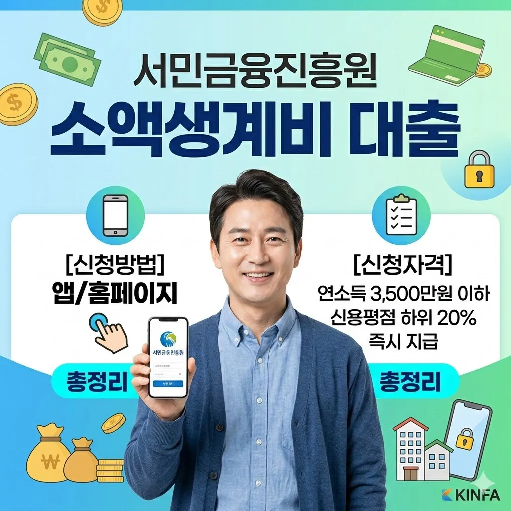 서민금융진흥원 소액생계비 대출 신청방법 및 소액생계비 신청 자격 정리