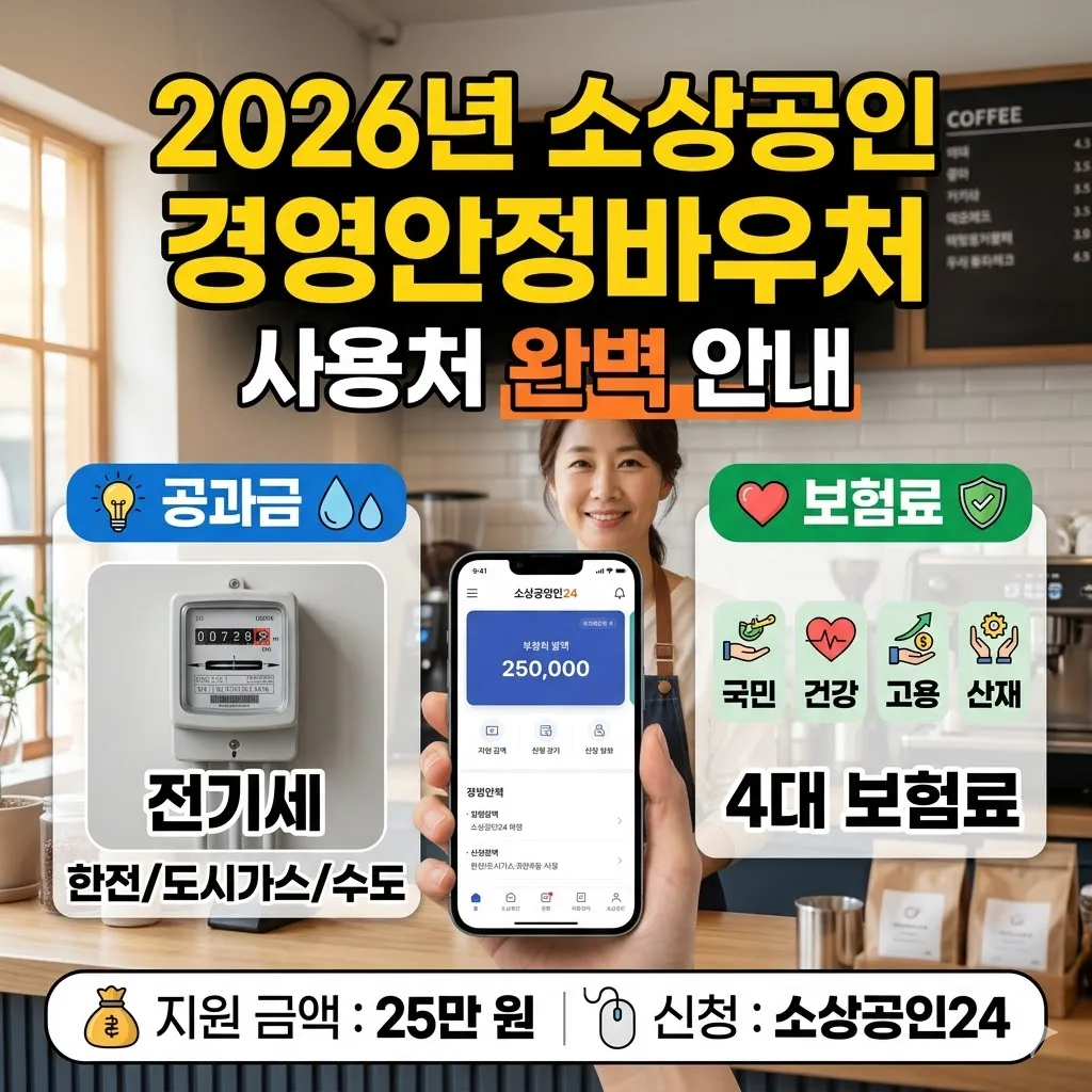 소상공인 경영안정바우처 사용처, 전기세부터 보험료까지 안내(2026년)
