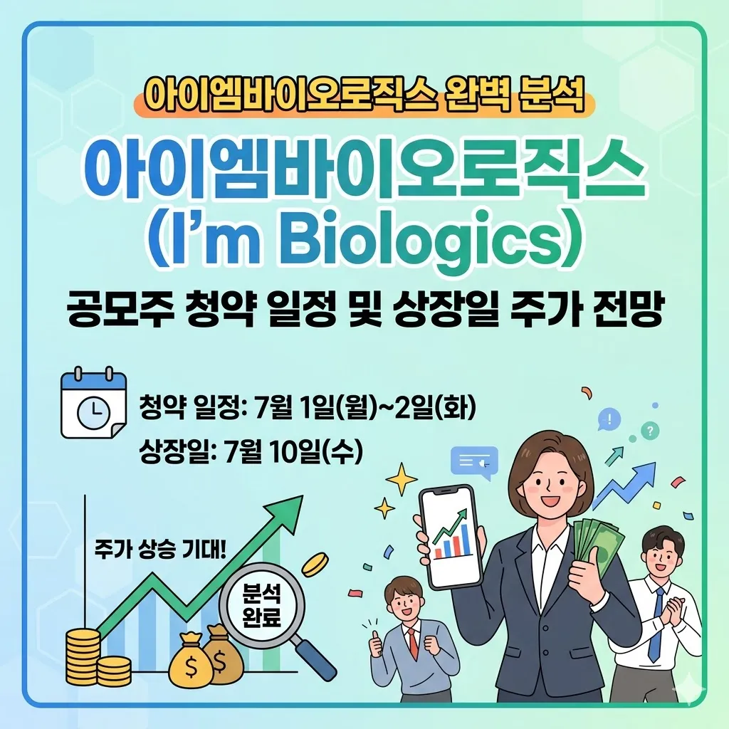 아이엠바이오로직스 공모주 청약 일정 및 상장일 주가 전망 분석