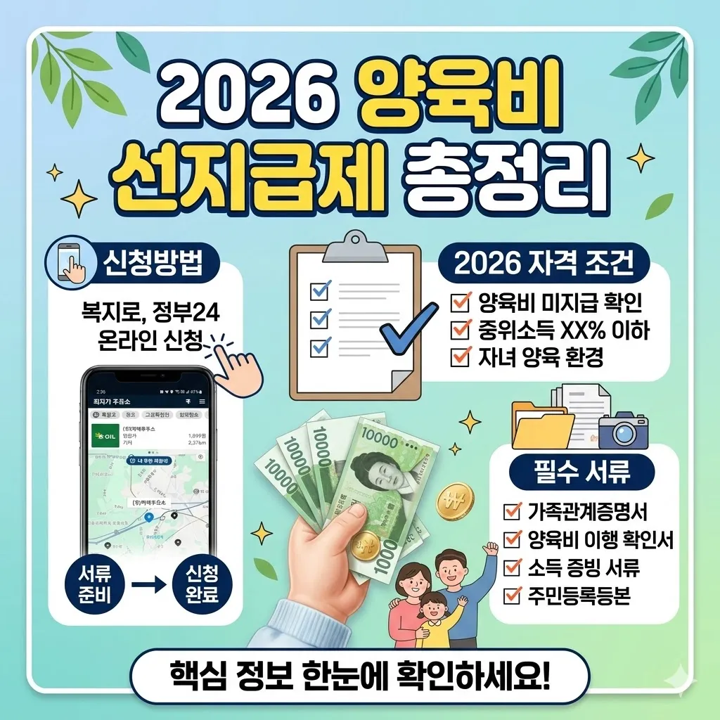 양육비 선지급제 신청방법, 2026년 자격 조건 및 서류 총정리