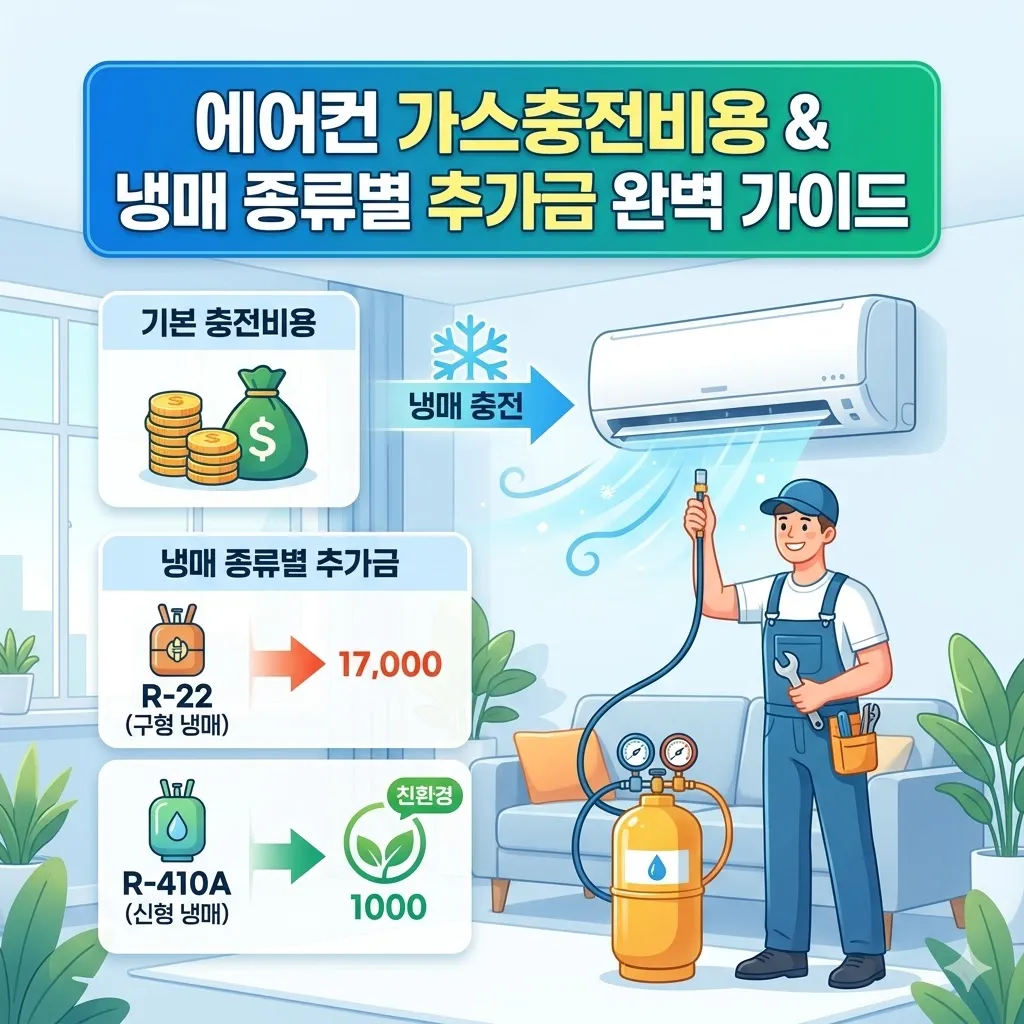 에어컨 가스충전비용 및 냉매 종류별 추가금 완벽 가이드