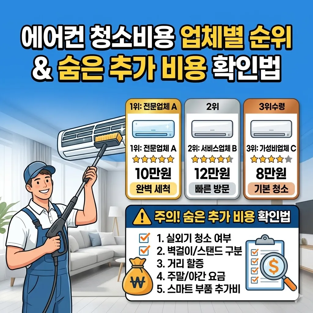 에어컨 청소비용 업체별 순위와 숨은 추가 비용 확인법