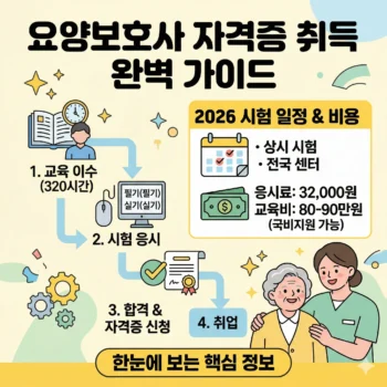 요양보호사 자격증 취득방법 2026 시험 일정 및 비용