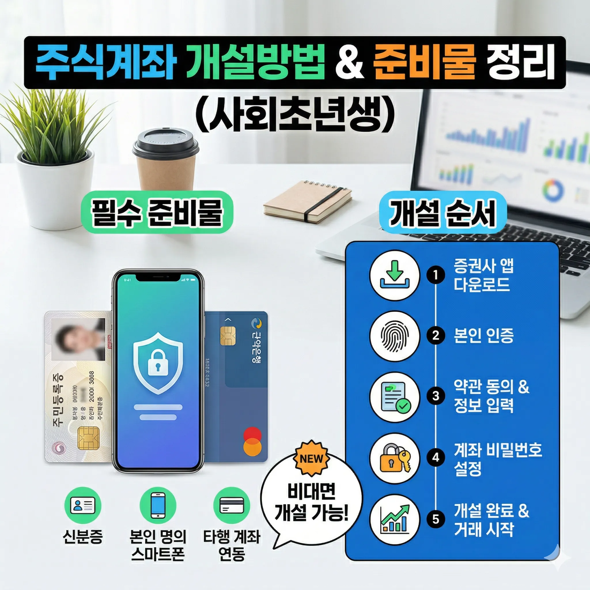주식계좌 개설방법 및 준비물 정리(사회초년생)