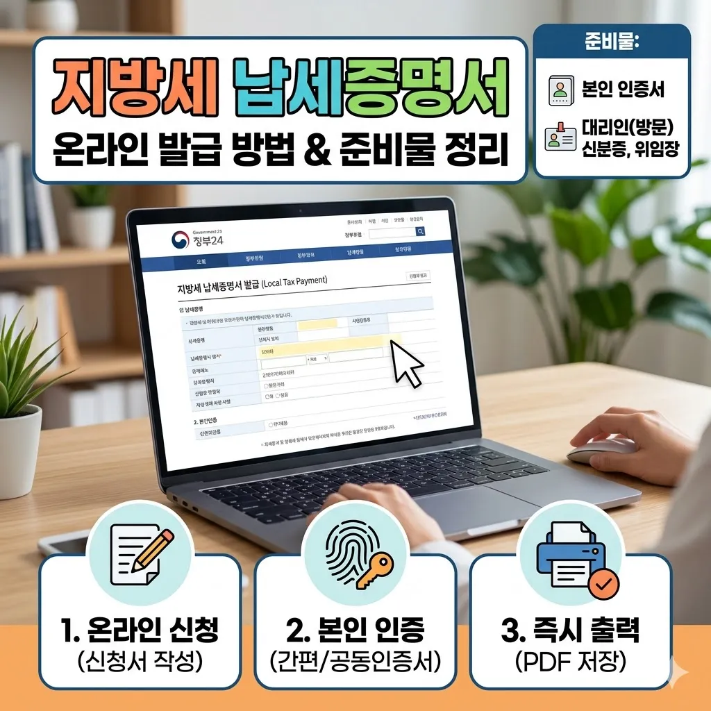 지방세 납세증명서 발급 방법 온라인 신청 및 준비물 정리