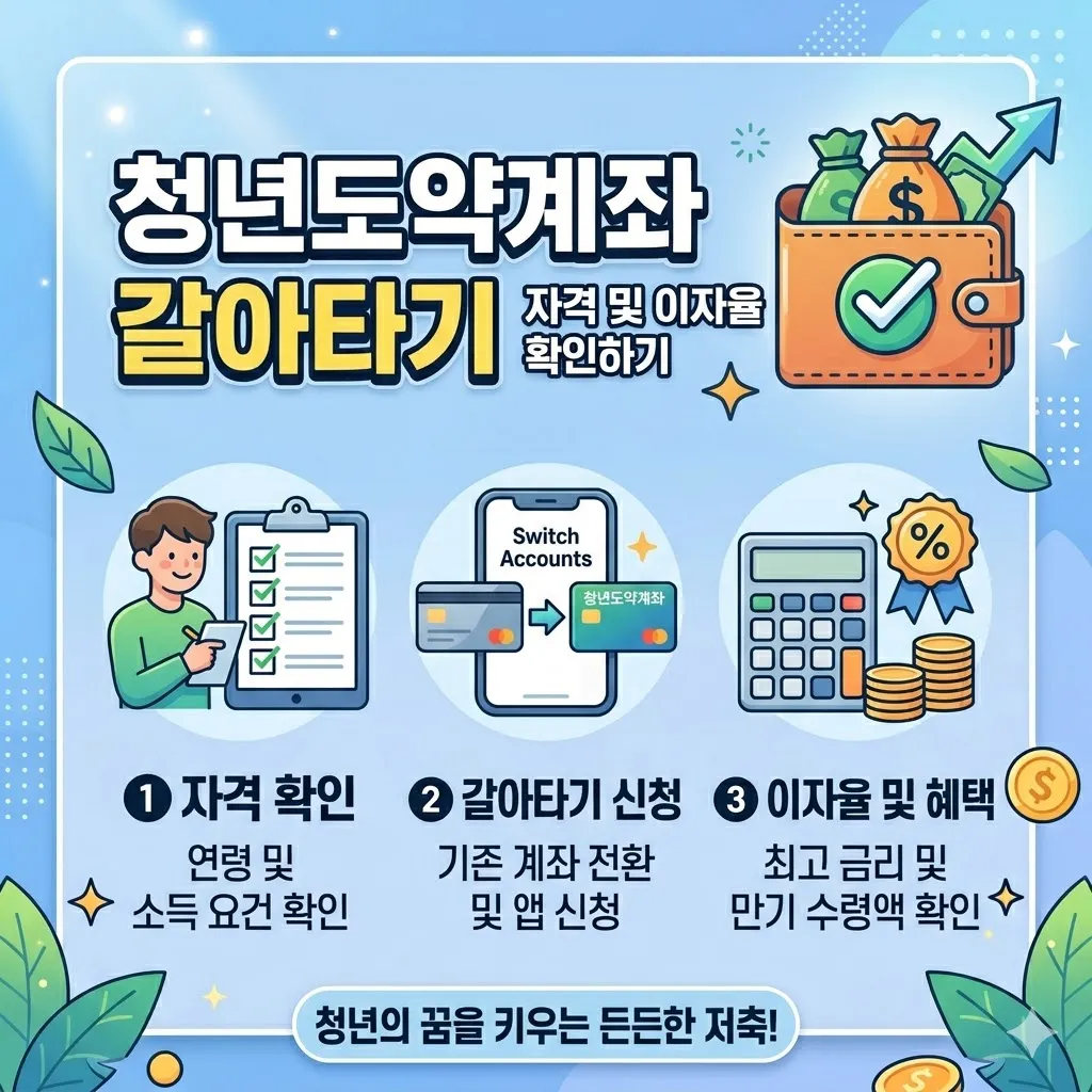 청년도약계좌 갈아타기 자격 및 이자율 확인하기