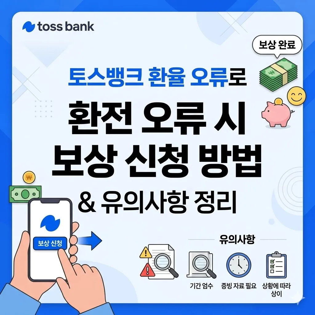 토스뱅크 환율 오류로 환전 오류 시 보상 신청 방법과 유의사항 정리
