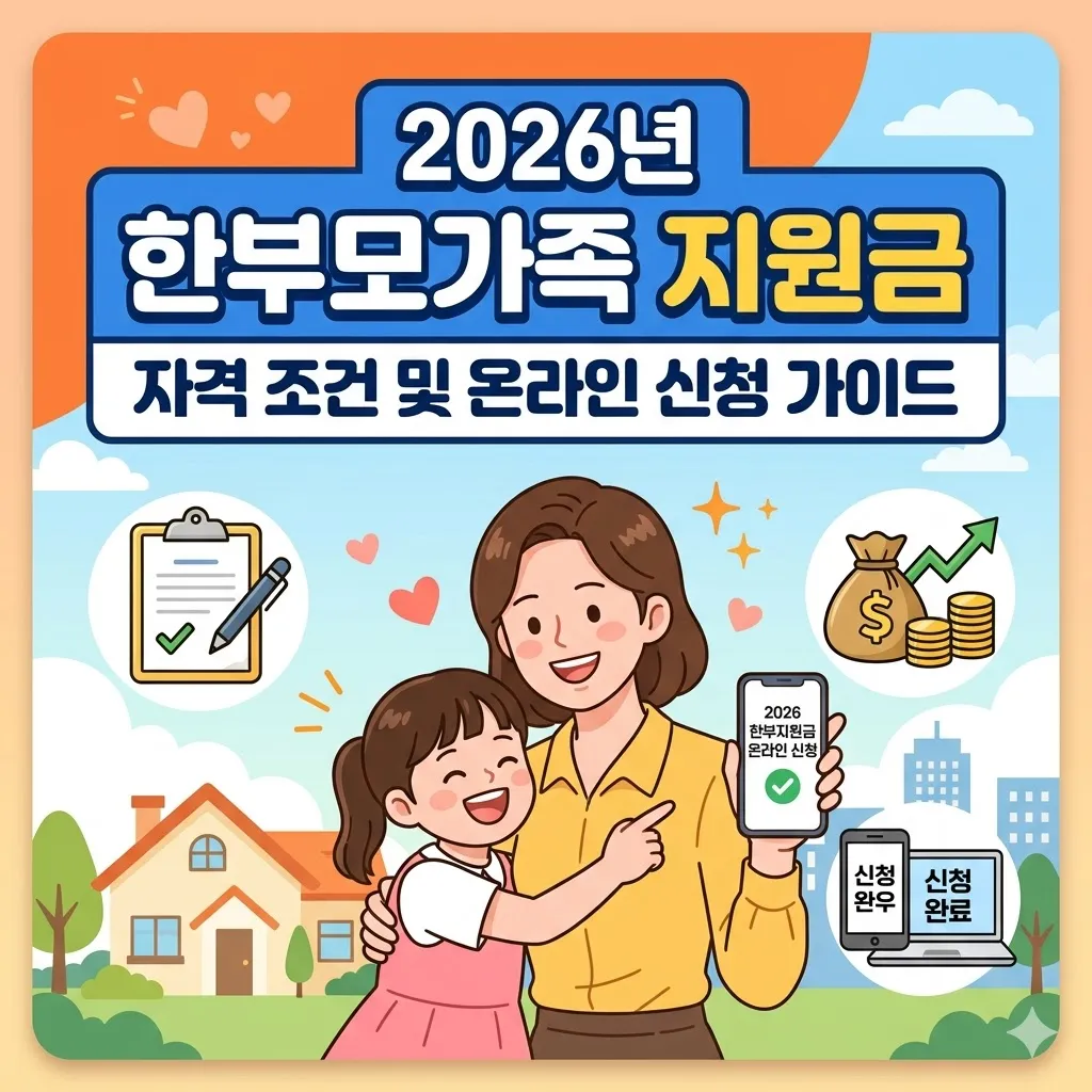 한부모가족 지원금 자격 조건 및 온라인 신청 가이드(2026년)