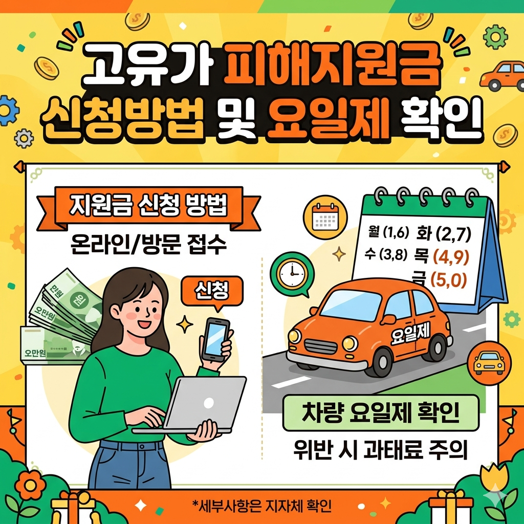 고유가 피해지원금 신청방법 및 요일제 확인