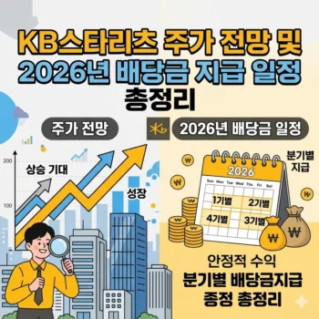 KB스타리츠 주가 전망 및 2026년 배당금 지급 일정 총정리