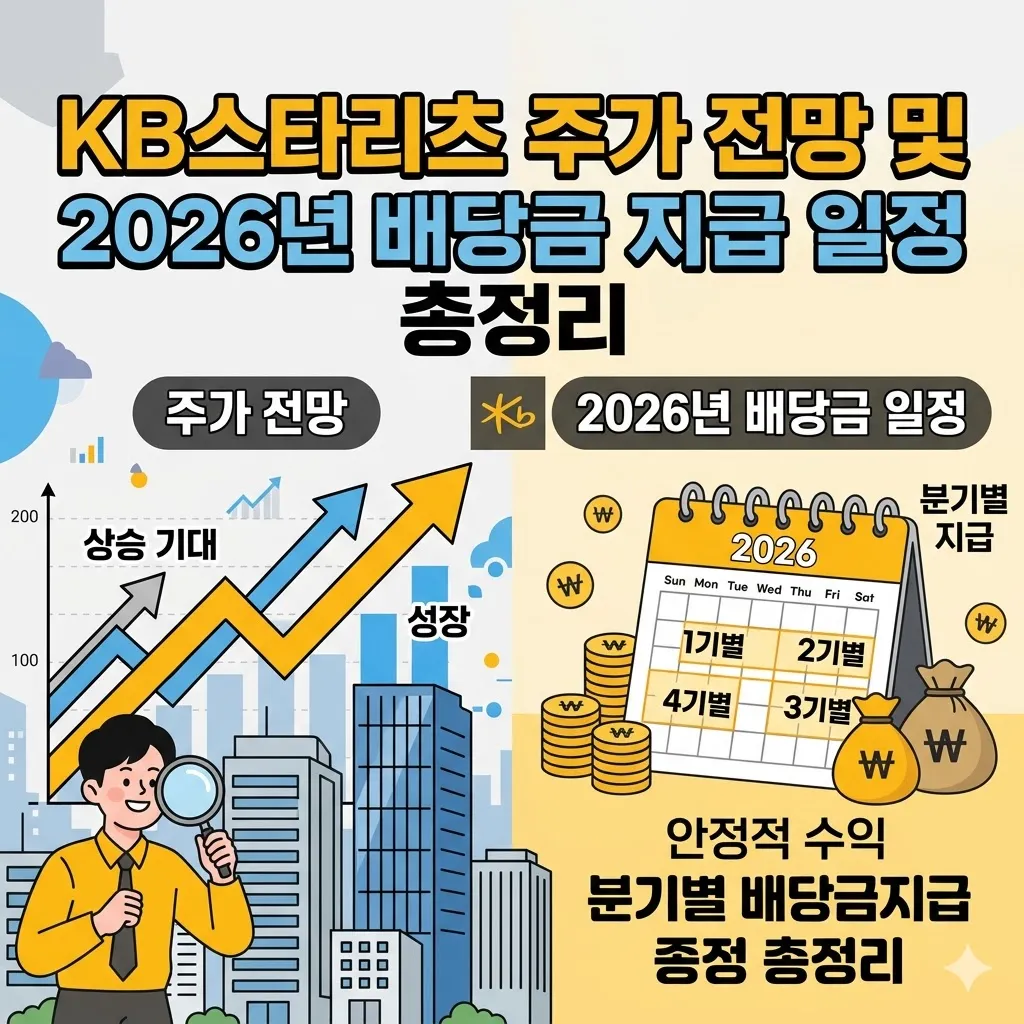 KB스타리츠 주가 전망 및 2026년 배당금 지급 일정 총정리