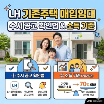 LH 기존주택 매입임대 수시 공고 확인법 및 소득 기준