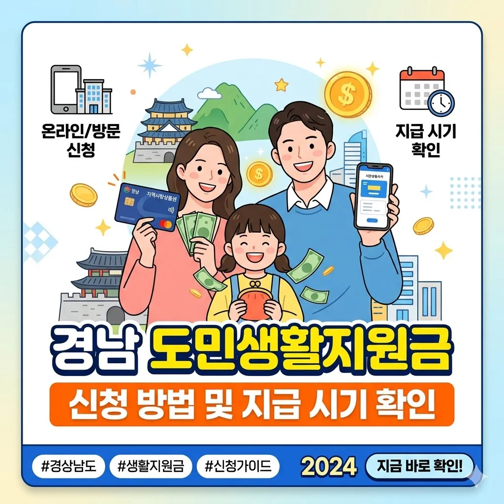 경남 도민생활지원금 신청 방법 및 지급 시기 확인