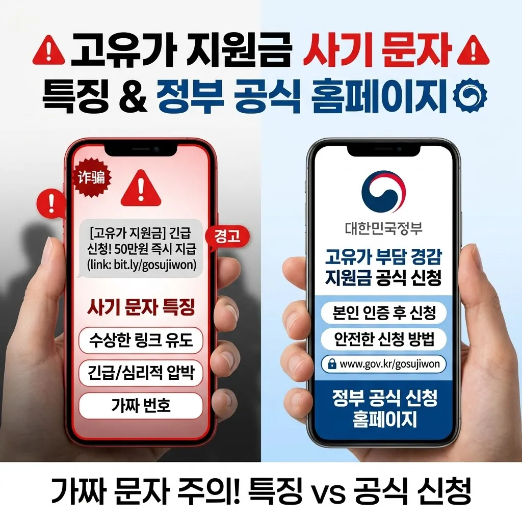 고유가 지원금 사기 문자 특징과 정부 공식 신청 홈페이지