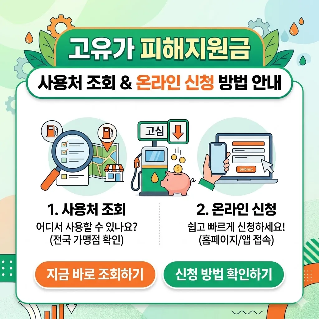 고유가 피해지원금 사용처 조회 및 온라인 신청 방법 안내