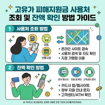 고유가 피해지원금 사용처 조회 및 잔액 확인 방법 가이드