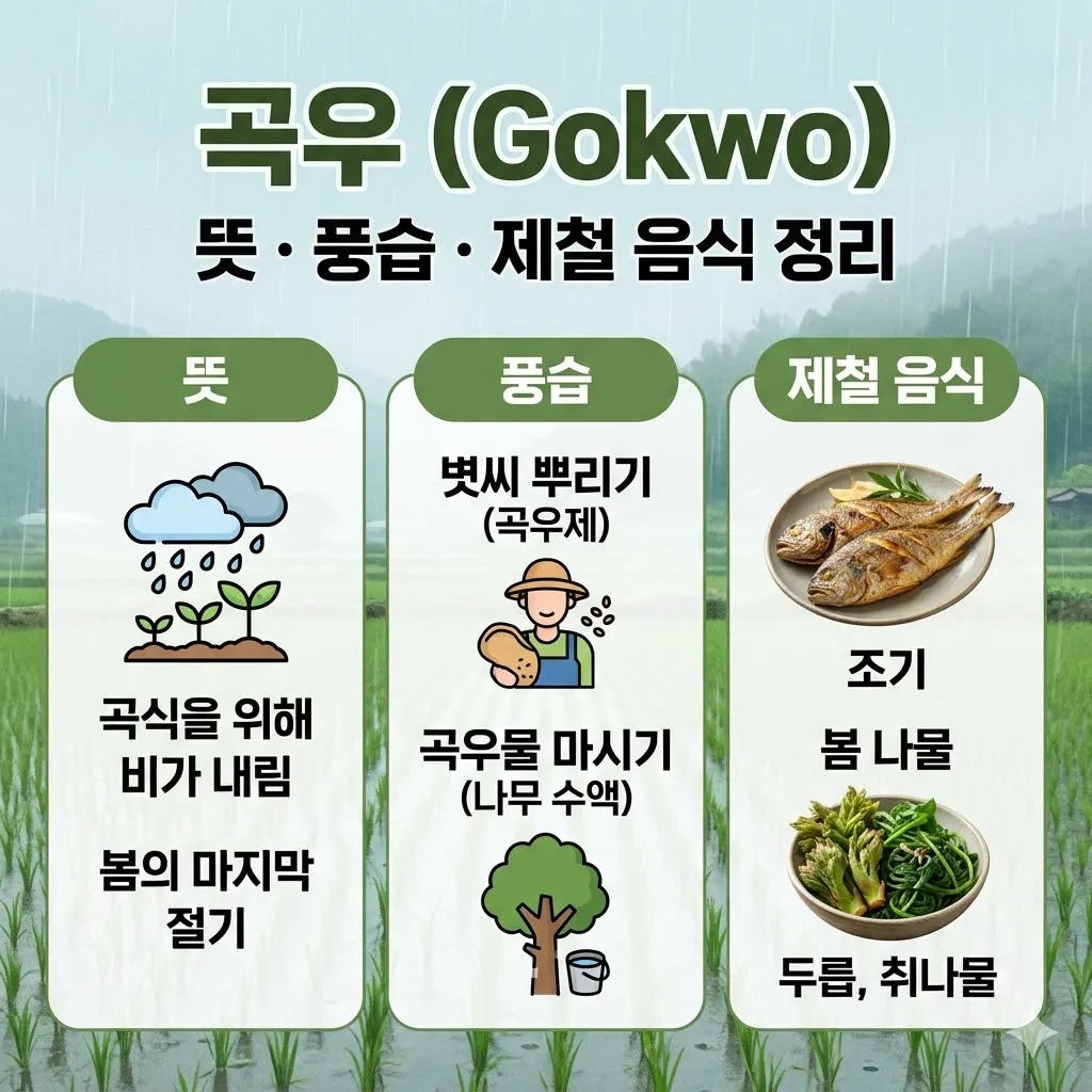 곡우 뜻 풍습 및 제철 음식 정리