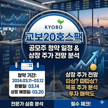 교보20호스팩 공모주 청약 일정 및 상장 주가 전망 분석