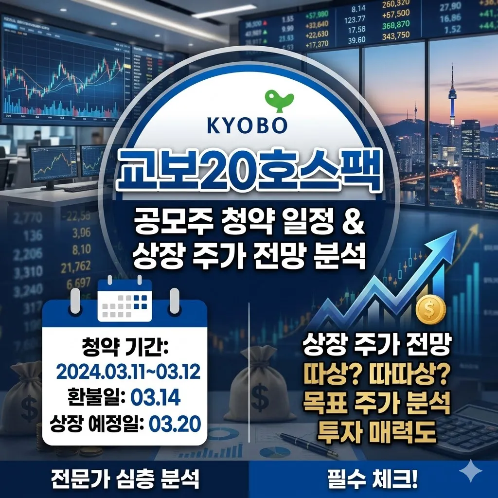 교보20호스팩 공모주 청약 일정 및 상장 주가 전망 분석