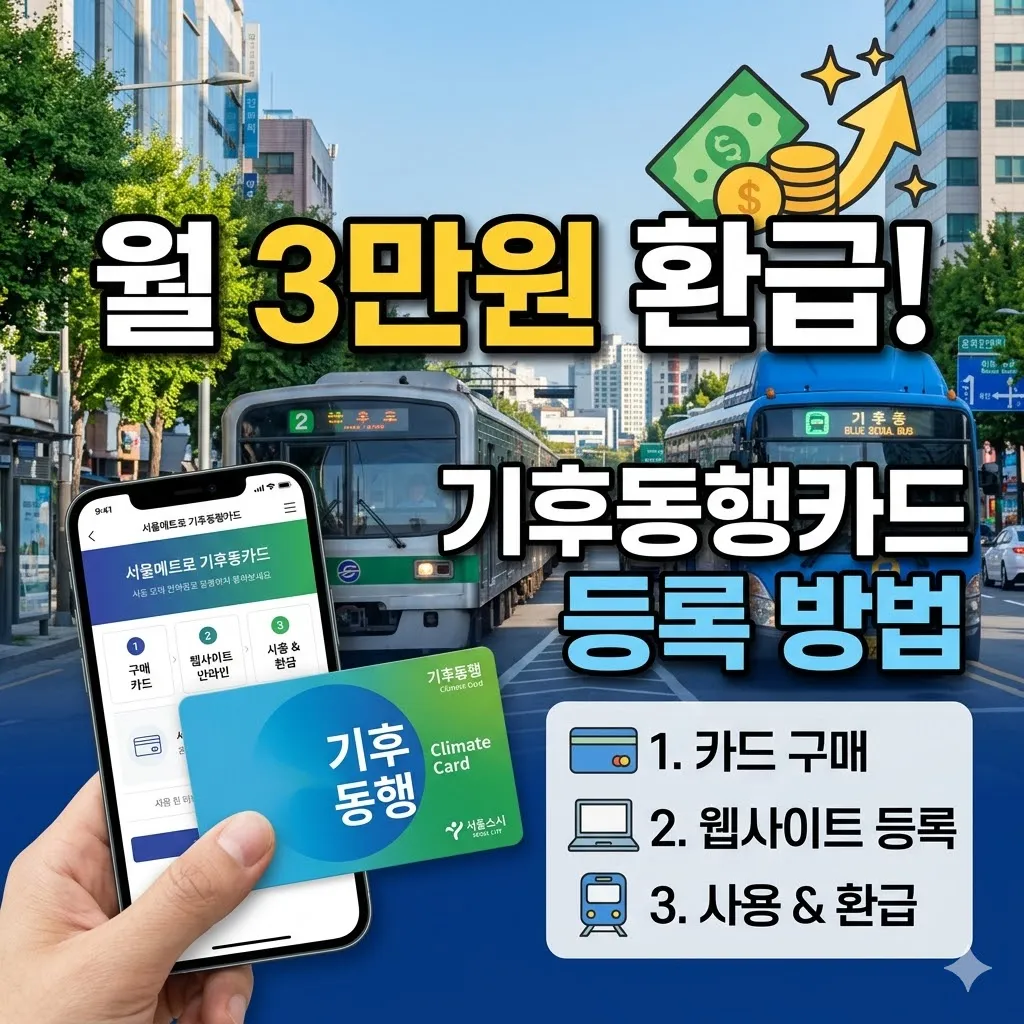 기후동행카드 월 3만원 환급, 기후동행카드 등록 방법