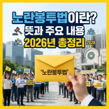 노란봉투법이란? 뜻과 주요 내용 2026년 총정리