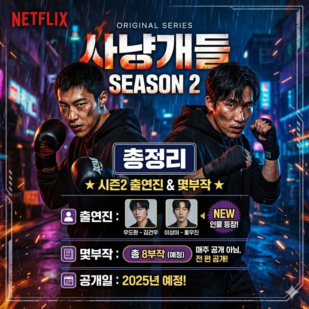 사냥개들 시즌2 출연진 및 몇부작 정보 총정리