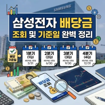 삼성전자 배당금 조회 및 배당 기준일 완벽 정리 (1분기 2분기 3분기 4분기)