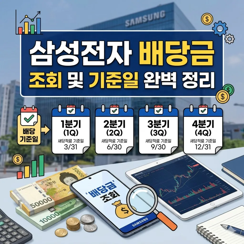 삼성전자 배당금 조회 및 배당 기준일 완벽 정리 (1분기 2분기 3분기 4분기)