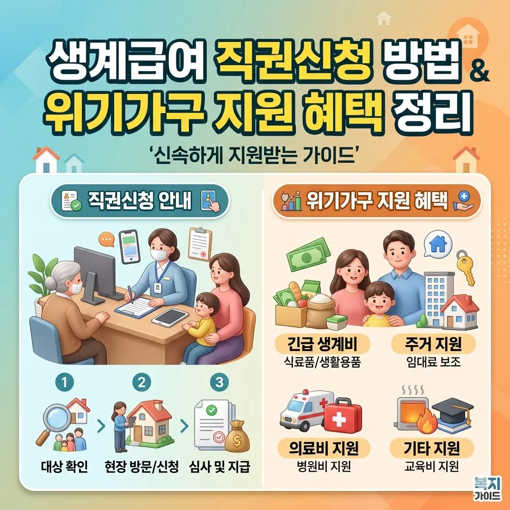 생계급여 직권신청 방법과 위기가구 지원 혜택 정리
