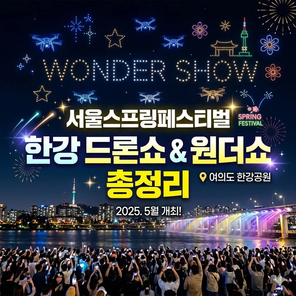 서울스프링페스티벌 한강 드론쇼 원더쇼 총정리