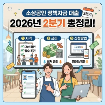 소상공인 정책자금 대출, 2026년 2분기 신청방법, 자격, 금리 총정리